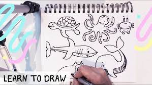 How to draw video games kids stuff drawings animal drawings. Drawing Sea Animals With Numbers What The 3 Becomes Youtube