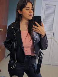 Vinipiel Leather Jacket Girl Black Leather Coat Leather Outfit