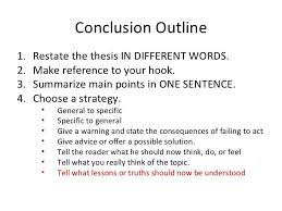 Persuasive Essay Outline Argumentative Essay Outline Writing Conclusions