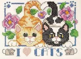 i love cats cross stitch chart