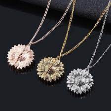 You Are My Sunshine Sunflower Necklace Elegant Endeavour