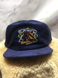 Camel full flavour seems to be the strongest: Deadstock Corduroy Embroidered Camel Smooth Character Hat W Original Promo Box Nos Boardwalk Vintage