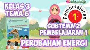 Untuk tema 6 energi dan perubahannya. Ejercicio De Kelas 3 Tema 6 Subtema 2 Pembelajaran 1 Perubahan Energi