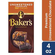 Baker S Unsweetened 100 Cacao Baking Chocolate Bar 4 Oz Box Walmart Com No Bake Bars Unsweetened Chocolate Unsweetened