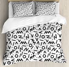 Black And White Duvet Amazon Com Lunarable Black And White Duvet Cover Set King Size Random Scribble Eighties Memphis Fashion Hipst Duvet Cover Sets White Duvet Covers Bedding Set