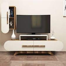 Rose Duvar Rafli Tv Unitesi Ceviz Krem Tasarim Oda Tv Unitesi Duvar