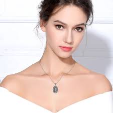 Eudora-925 Colar de Prata Esterlina Virgem Maria para Homens e Mulheres,  Amuleto Pentagrama Vintage, Pingente Religioso Crente, Presente Da Jóia