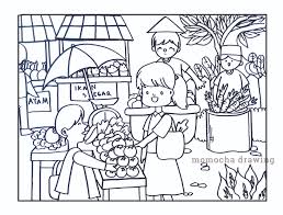 Kumpulan gambar hitam putih bw untuk diwarnai freewaremini. Menggambar Dan Mewarnai Pasar Tradisional Versi Hitam Putih Momocha Drawing Class