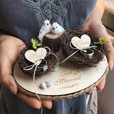 Personalized Wedding Ceremony Decoration Ring Pillow Rustic Wedding Decoration Idea Engage In 2020 Wedding Ring Pillow Diy Engagement Decorations Ring Pillow Wedding