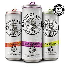 Picture Of Three Cans Of White Claw Hard Seltzer Ruby Grapefruit Black Cherry And Natural Lim White Claw Hard Seltzer Hard Seltzer Starbucks Double Shot Can