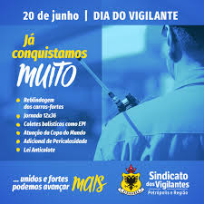 Leia mais » live especial do dia do vigilante será no próximo domingo (20), às 10h, pelo facebook e youtube do sindicato. Sindicato Dos Vigilantes 20 De Junho Dia Do Vigilante Unidade E Conquistas