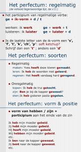 Het Perfectum Gebruik Taal Posters Spraak En Taal Spellingsoefening