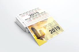 It comes in 5 different angles for you to choose from. 2019 Pocket Calendar Mockup Psd Template Best Free Downloads 3d Mockups Templates