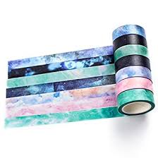 How to use washi tape? Amazon Com Yubbaex Galaxy Washi Tape Set Starry Printed Decorative Tapes For Arts Diy Crafts Bullet Journals Planners Scrapbook Wrapping Galaxy 7 Rolls Industrial Scientific