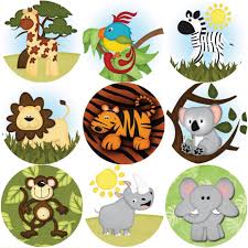 Details About 144 Wild Safari Animals Themed Reward Stickers Teachers Parents Size 30mm
