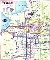 1958 Salt Lake City Utah Road Map Salt Lake City Utah Salt Lake City Map Lake Map