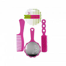 Buy hair brush, comb, mirror and hair accessories gift set, pink, 14 pcs at walmart.com Girls 3 Piece Pink Hair Brush Set Plastic Brush Comb And Mirror Perfect For Dress Up Fun Buy Online In Belize At Belize Desertcart Com Productid 20691086