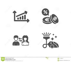Chart People Communication And Currency Exchange Icons