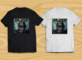 Tesla Forever More Metal Rock Band Legend Men S Black White T Shirt Xs To 3xl