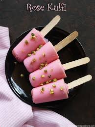 Rose Kulfi Recipe Rose Flavoured Kulfi Recipe Easy Rose Kulfi Recipe Recipe Kulfi Recipe Kulfi Indian Desserts