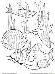 Color The Fancy Fish Worksheet Education Com Preschool Coloring Pages Coloring Pages Fish Crafts