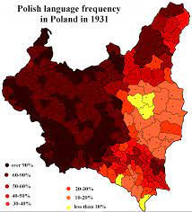 Polish is the official language of poland. File Polish Language Frequency In Poland In 1931 1 Png Wikipedia