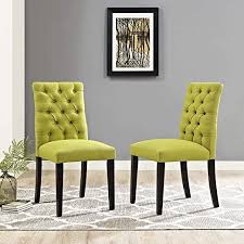 Modway Duchess Modern Tufted Button Upholstered Fabric Parsons Two Dining Chairs In Wheatgrass In 2020 Dining Chairs Dining Chair Upholstery Upholstered Dining Chairs