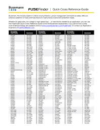 Bussmann Fusefinder Quick Cross Reference