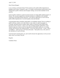 Sample Cover Letter For A Health Communication Position