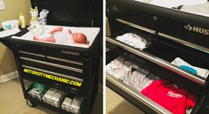 Dad Defends Using A Tool Box As A Diaper Changing Station For His Twins Now We Want One Diaper Changing Station Diaper Changing Baby Changing Station