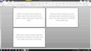 Click the insert tab and then click the table button. Printing Notes On Actual Note Index Cards Free Word Template Youtube