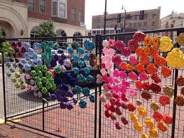 Tower Building Yarn Bombing Elgin Courier News Yarn Bombing Yarn Art Fence Art