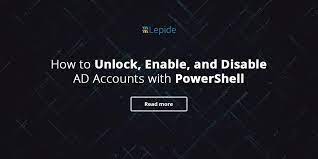 Jan 09, 2020 · an essential part of any system administrator or technician is to know how to unlock an account (or multiple ad accounts) using a powershell. How To Unlock Enable And Disable Ad Accounts With Powershell