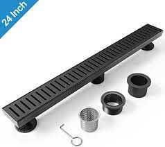 Webang 36 Inch Matte Black Linear Shower Drain With Capsule Pattern Grate Nickel Stainless Steel Bathroom F Shower Drain Stainless Steel Bathroom Black Shower