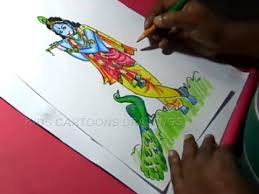 How To Draw Lord Little Krishna Color Drawing For Kids Step By Step Youtube Krishna Drawing Little Krishna Step By Step Drawing