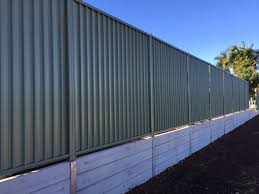 Recently Completed Northbond Colourbond Fencing And Concrete Sleeper Retaining Wall At Aspl Fence Design Garden Retaining Wall Concrete Sleeper Retaining Walls