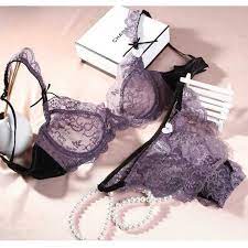 Women See Through Lace Bra and Panty Set Unlined Sexy Soft Intimates Set  Porno | eBay
