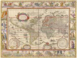 Nova Blaeu Nova Totius Terrarum Orbis Made In 1606 By The Dutch Cartographer Willem Janszoon Blaeu Who Worked To Alte Weltkarten Antike Landkarten Kartenkunst