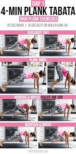 Here's how to do a few different types of planks to get the health benefits. 4 Minute Plank Tabata Challenge Day 1 High Plank Exercises Pumps Iron