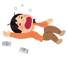 酔いつぶれた人のイラスト（女性） | かわいいフリー素材集 いらすとや