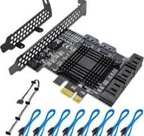 PCIE SATA Card 8 Port with 8 SATA Cable, 6 Gbps SATA 3.0 Controller PCI  Express Expansion Card with Low Profile Bracket, Support 8 SATA 3.0 Devices,