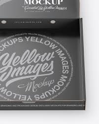 Opened Matte Pizza Box Mockup In Box Mockups On Yellow Images Object Mockups