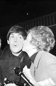 1963 Paul Gets A Kiss From Audrey Gowar The Seventeen Year Old Secretary Of The Irish Beatles Fan Club The Beatles Beatles George Beatles Fans