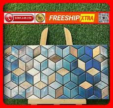 Gạch mosaic 30x60 hình hộp lục giác đa sắc bóng VIN9304 - Vinceramic