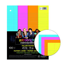 Astrobrights College Ruled Filler Paper 8 X 10 1 2 In 20 Lb Assorted Color Pack Of 100 College Rule How To Memorize Things Paper