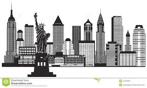 Black And White Building Skyline New York City Skyline Black And White Illustration Vector New York Skyline Silhouette City Vector Black And White Illustration