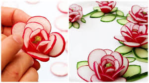 super salad decoration ideas radish flower carving easy food decoration youtube salad decoration ideas radish flowers flower carving
