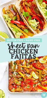 Sheet Pan Chicken Fajitas An Easy Healthy One Pan Dinner Recipe Gluten Free Recipes For Dinner Gluten Free Dinner Easy Dairy Free Recipes Dinner