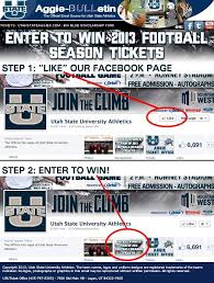 Utah State Email Promoting Facebook Sweepstakes College Athletics Season Ticket Scholarships