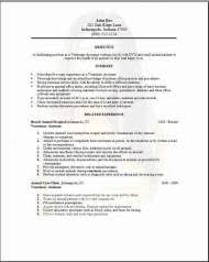 I would like to apply for the veterinarian position with london animal hospital. Veterinary Assistant Resume Occupational Examples Samples Free Edit With Word